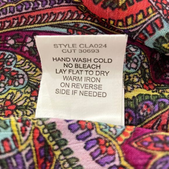 Anthropologie floral paisley bohemian blouse Fig and flower oversize chiffon top - Picture 8 of 9